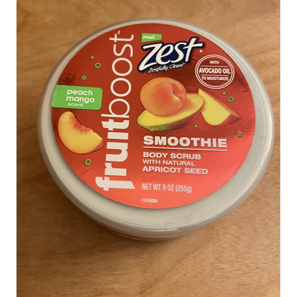 Zest Fruit Boost‎ Peach Mango Smoothie Body Scrub Jar 9 oz/255 g Scented NEW